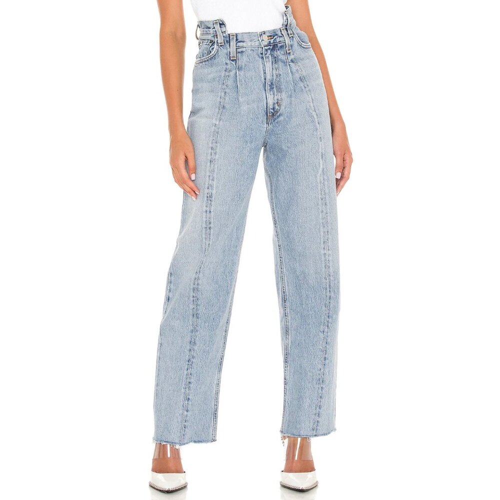 AGOLDE Pieced Angle High-Waisted Jeans in "Matrix", size 31